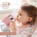 Baby Sippy Cups, 7.4 Oz Sippy Cups, 3 Stages Training Cup, Straw Cup for Infants Toddlers 6-12 Month and Kids 1-3 Year, Stainless Steel Kid Cups with Silicone Straws, 4 Colors B (Coral+Blue+Pink+Purple)