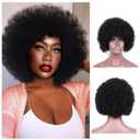Afro Curly Wigs for Black Women 70's Wigs for Daily Party Cosplay Costume Halloweeen Black Afro Wigs (1B)