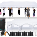 COBIZI 10x30 Pop Up Canopy with 8 Sidewall,Heavy Duty UPF 50+ All Season Wind Waterproof Commercial Outdoor Wedding Party Tents for Parties Canopy Gazebo with Roller Bag(10 x 30 ft White)
