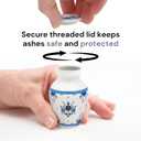 2 x Cremation Urns for Human Ashes Adult Female, Male | Funeral Urn for Ashes for Women, Men | Decorative for Burial, Memorial, Home | Handcrafted Keepsake | Delft Style Blue & White (Small)