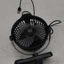 Minthouz Clip on Fan - 720 Rotation Portable Small Fan with LCD Digital Display, 8000mAh Low Noise Desk Fan for Outdoor Camping/Stroller/Home/Office (Black)