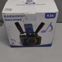 Karaoke Machine,Portable Bluetooth Speaker with 2 Wireless Microphone for Adults & Kids with LED Lights, Karaoke Microphone with PA System Supports USB/TF/AUX,Gift for Party (Black)