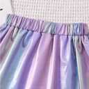 WDIRARA Toddler Girl's Metallic Pleated Skirt Party Swing A Line Short Skirts (Purple)