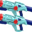 2 PCS Water Guns for Kids, Super Squirt Gun Water Soaker Blaster - Big Size - 32ft Long Shooting Range - High Capacity - Quick Refill - Summer Water Toys Gun for Boys Girls and Adults Outdoor (Blue)
