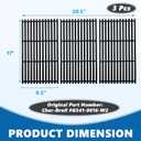 SafBbcue 17 in Cooking Grates Replacement Parts for Charbroil Tru Infrared Grill 463242715, 463242716, 463276016, 466242715, 466242815, Lowes 606682, 639322 Gas Grill, Cast Iron Cooking Grids, 3 Pack