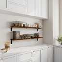 Deep Floating Shelves for Wall 48 Inch Pine Wood, Set of 2, Walnut, 2T48IN