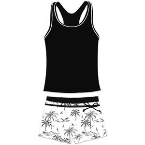 PROALLO Little Girls' Summer Swimwear Two Piece Boyshort Tankini Kids Swimsuit 3XL Kids, Back and White  PROALLO Little Girls' Summer Swimwear Two Piece Boyshort Tankini Kids Swimsuit 3XL Kids, Back and White