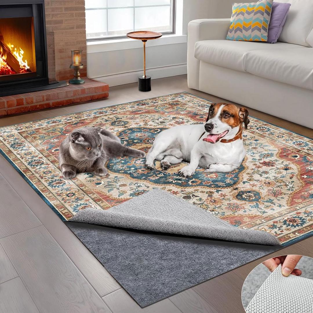 8x10 ft Rug Pad, Waterproof & Non Slip Rug Pads Felt + Rubber Backing, Under Rug Carpet Non Slip Pad for Hardwood Floors, Keep Your Rugs Safe and in Place (8 x 10 Ft)