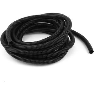  Plastic Flexible Corrugated Conduit Tube for Garden,Office Black 280"