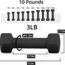 Portzon Weights Dumbbells 10 Colors Options Compatible with Set of 2 Neoprene Dumbbells Set,1-15 LB, Anti-Slip, Anti-roll, Hex Shape (Black)
