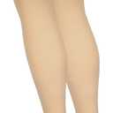 Amazon Basic Care Medical Compression Stockings for Circulation, Varicose Veins, Swelling, Edema, 20-30 mmHg, Women & Men Thigh Length Hose, Open Toe, Breathable, Beige, Large