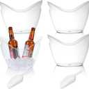 4 Pcs Ice for Parties, 4L Clear Acrylic Beverage Tub with Scoops, Buckets for Mimosa Cocktail Bar Parties Supplies, Ice Drink Buckets for Champagne Beer Sparkling Cocktails