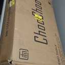 ChooChoo LED Nightstand with Charging Station, Smart Night Stand with Sliding Top Storage, 2-Drawers High Gloss Bedside Table, Modern End Table for Bedroom,White (1 Pack)