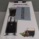 Aromaster Burr Coffee Grinder with 48 Gind Settings, Conical Coffee Bean Grinder for Home Use,Stainless Steel,40 Seconds Adjustable Timer,Anti-static,Easy to Clean with Brush (Lunar Silver)