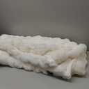 blunique Ultra Soft Cozy Faux Fur Throw Blanket, Fuzzy Plush Thick Bubble Blanket, Luxury Fluffy Blanket for Couch, Sofa, Bedroom, and Living Room, 50x60 Inches, Cream White