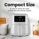 CHEFMAN 2 Qt Mini Air Fryer Digital Space-Saving Compact Air Fryer with Nonstick and Dishwasher Safe Basket, Quick & Easy Meals in Minutes, Features Digital Timer and Shake Reminder White, 2 Quart
