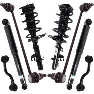 TRQ Front and Rear Suspension Kit Complete Strut & Coil Spring Assembly Shock Absorber Sway Bar Stabilizer Link Compatible with 2016-2019 Nissan Rogue