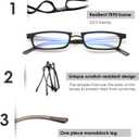 SKYOAK Evolved Folding Reading Glasses For Women Men Blue Light Blocking Anti UV Eyestrain Foldable Portable Compact Readers with Flat Hard Case Pocket Computer glasses 2.5 BLACK