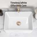 KES Bathroom Vessel Sink, Rectangular 16"X12" White Vessel Sink for Bathroom Countertop, Bathroom Sink Above Counter, Rectangle Porcelain Ceramic Small Vanity Sink, BVS110S40