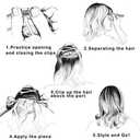 REECHO 20" 1-Pack 3/4 Full Head Curly Wave Clips in on Synthetic Hair Extensions HE008 Hairpieces for Women 5 Clips 4.5 Oz per Piece - Black brown