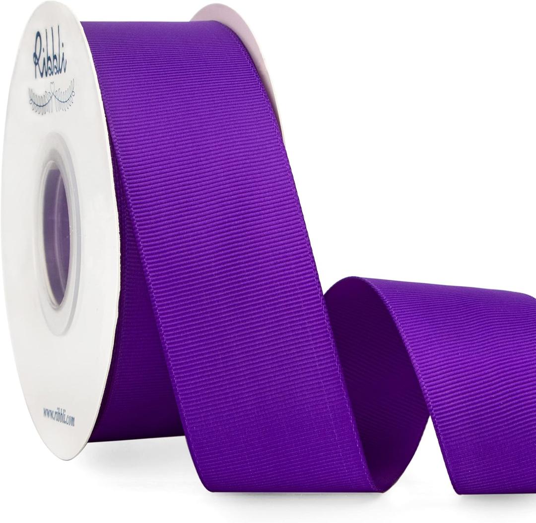 Ribbli Purple Grosgrain Ribbon, 1-1/2 inches x Continuous 25 Yards, Use for Bows DIY Hair Accessories,Gift Wrapping, Craft and Sewing