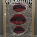 Trendy Downtown Girl Wall Art Y2k Room Decor Vintage Fashion Red Lips Eye Canvas Poster Prints Large 2000s Coquette Decor Aesthetic Pictures for Bedroom Living Room Framed 16x24 Inch
