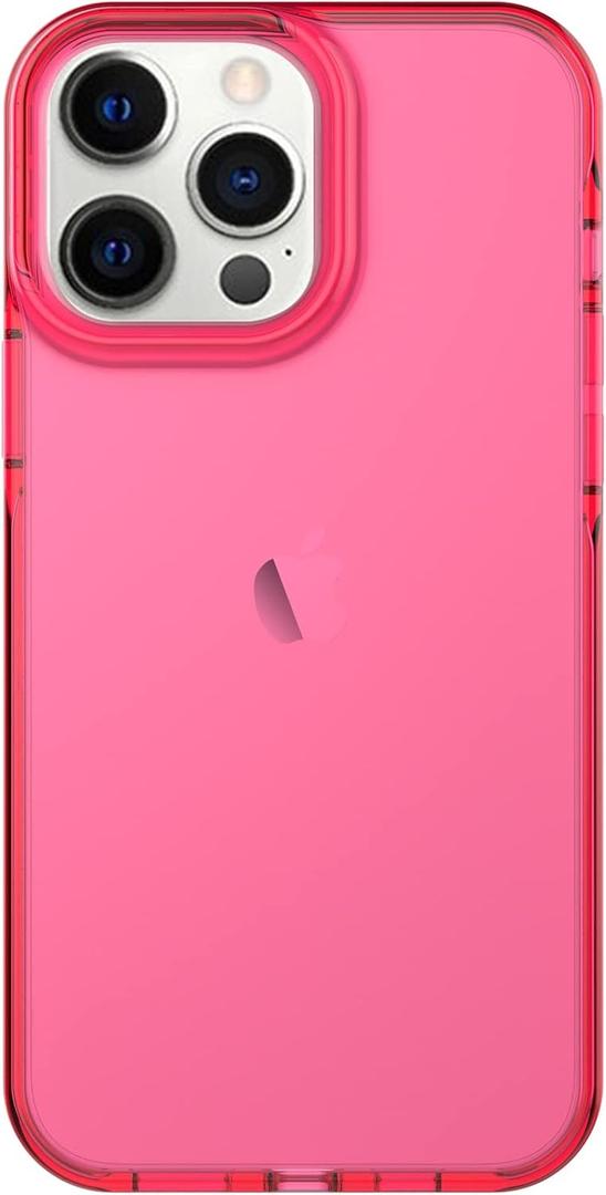 ArtsEvo Shockproof Clear Design for iPhone 13 Pro Case, Certified 6.6ft Drop Protection, Raised Edges Protect Camera and Screen, Hotpink