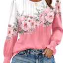 Zeagoo Womens Tops Puff Long Sleeve Shirts Dressy Casual Crew Neck Pleated Summer Fall Work Blouses 3XL