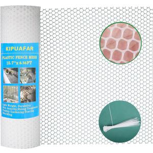 White Plastic Chicken Wire 15.7IN x 6.56FT - Decorative Hexagonal Fencing for Floral Arrangements, DIY Crafts, Balcony Aesthetics | Rabbit Cage, Puppy Pen & Lightweight Barrie