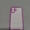 Diaclara Designed for iPhone 16 Case, Upgraded [Full Camera Protection] Full Body Rugged Bumper Case with Built-in Screen Protector, Rose Pink