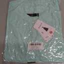 ZESICA Women's Summer Short Puff Sleeve Shirts 2025 V Neck Casual Hollow Out Lace Embroidered Blouse Tops (Green, S)