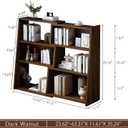 IOTXY Wooden Extendable Shelf Bookcase - 3-Tier Ladder Low Short Bookshelf for Small Space or Corner, Dark Walnut, S