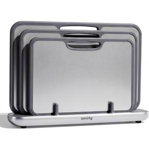 SMIRLY Titanium Cutting Board for Kitchen, Double Sided Chopping Board Set with Holder, 100% Pure Titanium, Dishwasher Safe, 3 Pack