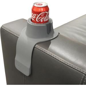 HIT PRODUCTS CouchCoaster - Original & Patented Armrest Couch Cup Holder, Steel Grey - A Weighted, Silicone, Anti Slip Coaster Stops Spills On Your Sofa, Armchair Or Recliner & Keeps Drinks in Reach