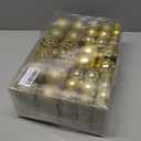 Christmas Balls Tree Ornaments Set, Shatterproof Xmas Decorations Set with Reusable Hand-held Gift Package for Holiday Indoor Tree Decor (100, Gold)