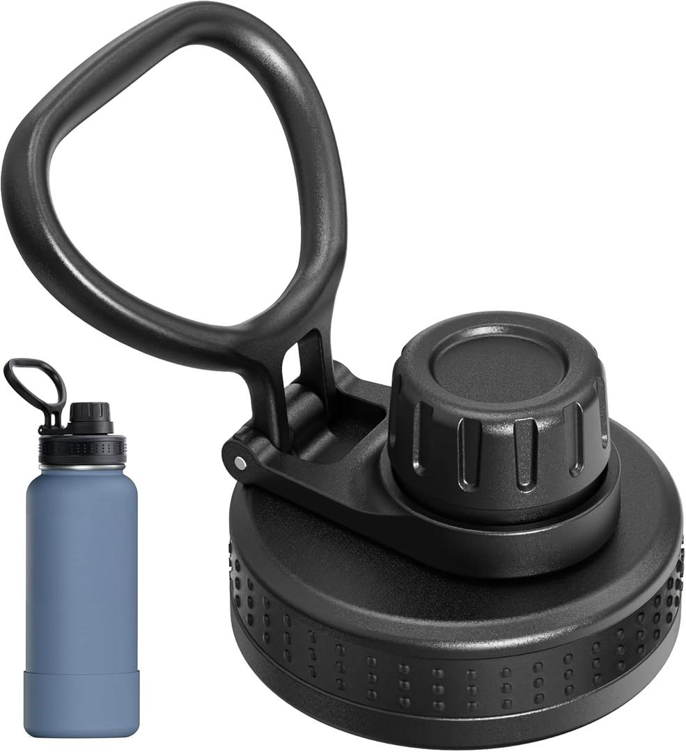Replacement Lid for Hydrapeak Wide Mouth 14 26 32 40 50 oz Water Bottles, Spout Lid with Flexible Handle
