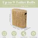 YANGQIHOME Toilet Paper Storage, Water Hyacinth Toilet Paper Storage with Lid, Papers Container for up to 9 Mega Rolls, Bathroom Basket Organizer