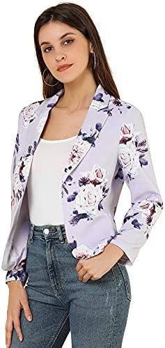 Allegra K Women's Dressy Casual Blazer Open Front Office Work Business Lightweight Crop Suit Blazers M