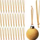 Hunnmingre Gold Christmas Ornament Hangers 12" Velvet Christmas Tree Ribbon Hanging Strings Ornament Strap Loops Velvet Ribbon Hangers for Garland Decoration