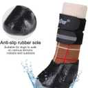 BINGPET Anti-Slip Dog Socks for Hardwood Floors,Injury Prevent Licking Dog Booties,Traction Control Paw Protector Dog Shoes for Hot Pavement with Reflective Straps for Small Medium Large Dogs