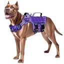 Dog Harness for Large Dogs Heavy Duty, No Pull Tactical Dog Harness with Molle System, Easy On and Off Service Dog Vest, Breathable Padded, Adjustable Reflective Pet Vest for Walking Hiking Training, XL