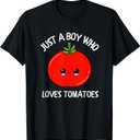Just A Boy Who Loves Tomatoes Fruit Kids Toddler Baby T-Shirt, 3T