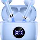 Jxrev Wireless Earbuds Bluetooth 5.4 Headphones Noise Cancelling, Bluetooth Earbuds with Dynamic Drivers Stereo, Earphones Wireless, 40H Playtime and LED Power Display, in Ear Buds for Android iOS (Pale purple)