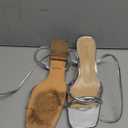 TEAIEUI Women's Sandals Strappy Heels for Women Dressy Open Square Toe Comfort Chunky Block Heel Dress Shoes for Prom Party Wedding. Size 9.