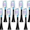 Electric Toothbrush Heads for Philips Sonicare Replacement Heads, 8 Pack Adults Kids 7+ Sonicare Toothbrush Replacement Brush Heads Philips Sonicare Sensitive Replacement Heads C2 C3 G2 G3 A3, Black