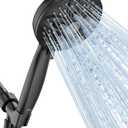 JDO Shower Head with Handheld, High Pressure Handheld 6 Settings, Detachable Shower Head Set with Stainless Steel Hose and Shower Bracket (Matte Black)