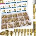 513 Metric Threaded Inserts with Heat Set Insert Tips, M2 M2.5 M3 M4 M5 M6 Female Thread Knurled Nuts Assortment Kit, for Plastic and 3D Printing Components