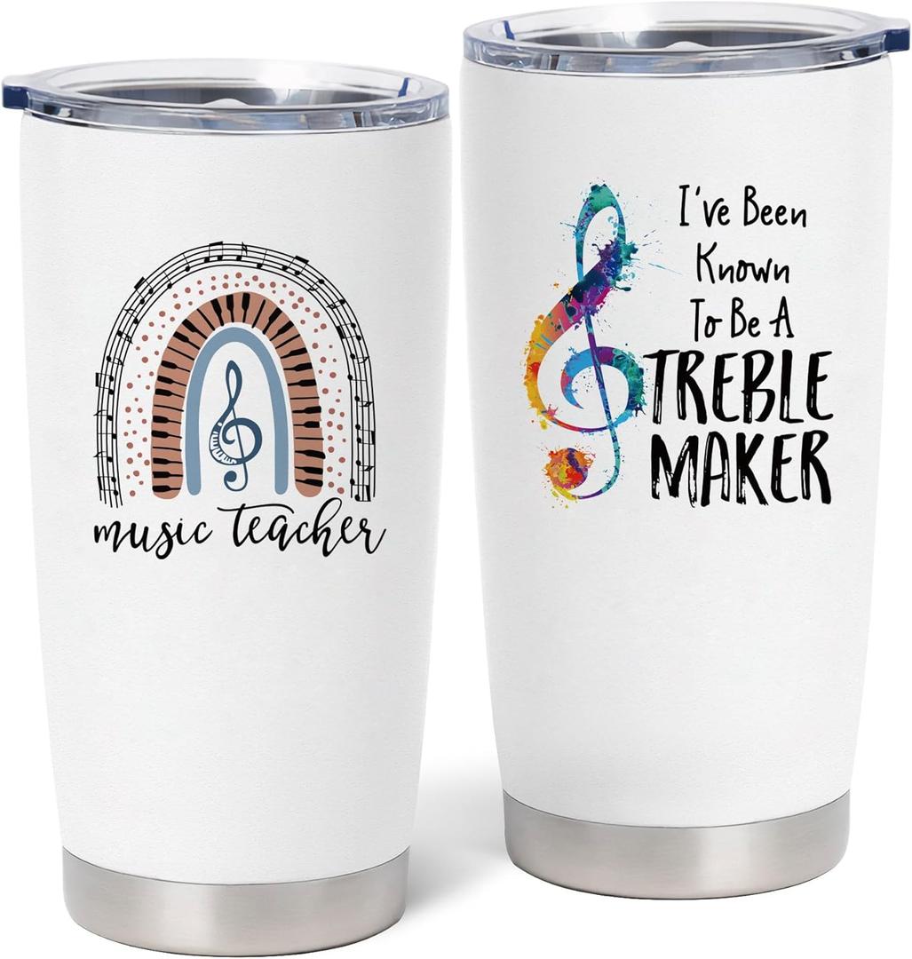 Music Teacher Gifts for Women, Music Teacher Christmas Gifts, Piano Gift for Teachers 20oz Coffee Tumbler