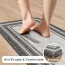 KIMODE Anti Fatigue Kitchen Mats for Floor 2 Piece,17"x47"+17"x29" Farmhouse Kitchen Rugs Non Slip Rubber Backing,Waterproof Cushioned Standing Mat for Home Decor,Office,Laundry Room,Sink,Desk,Grey