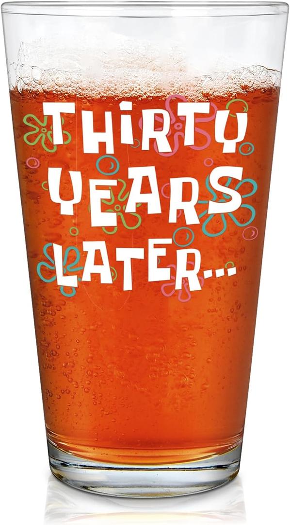 Futtumy 30th Birthday Gifts for Men, 17 OZ Thirty Years Later Beer Glass, 30 Year Old Birthday Gifts for Men Him Dad Father Husband Brother Boyfriend Uncle Women Wife, Gift for 30th Birthday Christmas